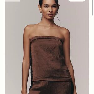 Anthropologie Brown Strapless Top